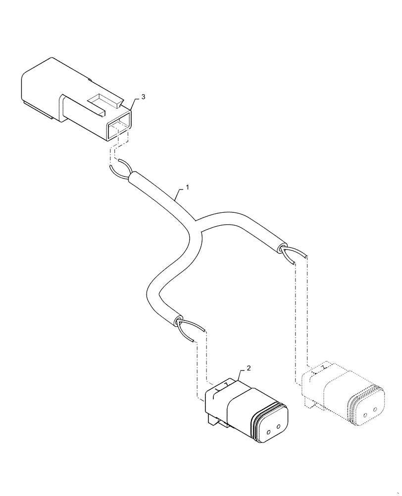 Схема запчастей Case 821F - (55.511.AA[01]) - WORK LIGHT JUMPER HARNESS (55) - ELECTRICAL SYSTEMS