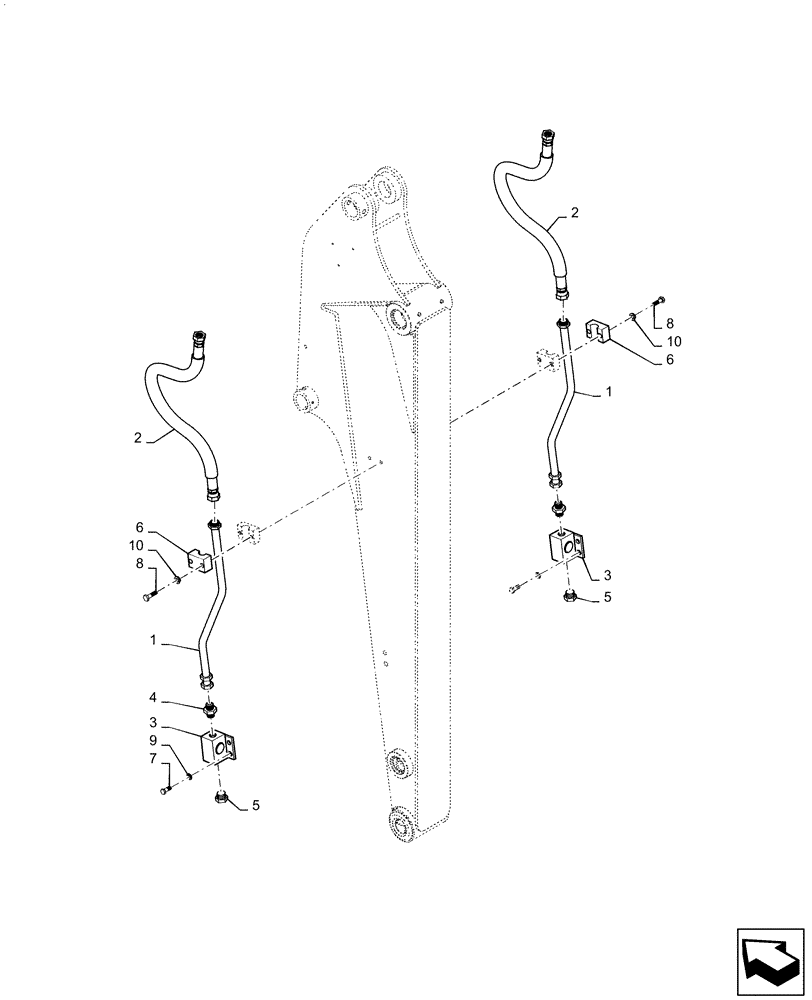 Схема запчастей Case CX36B - (03-023[04]) - HYD LINES, ARM (NIBBLER AND BREAKER + ARM LONG) (35) - HYDRAULIC SYSTEMS