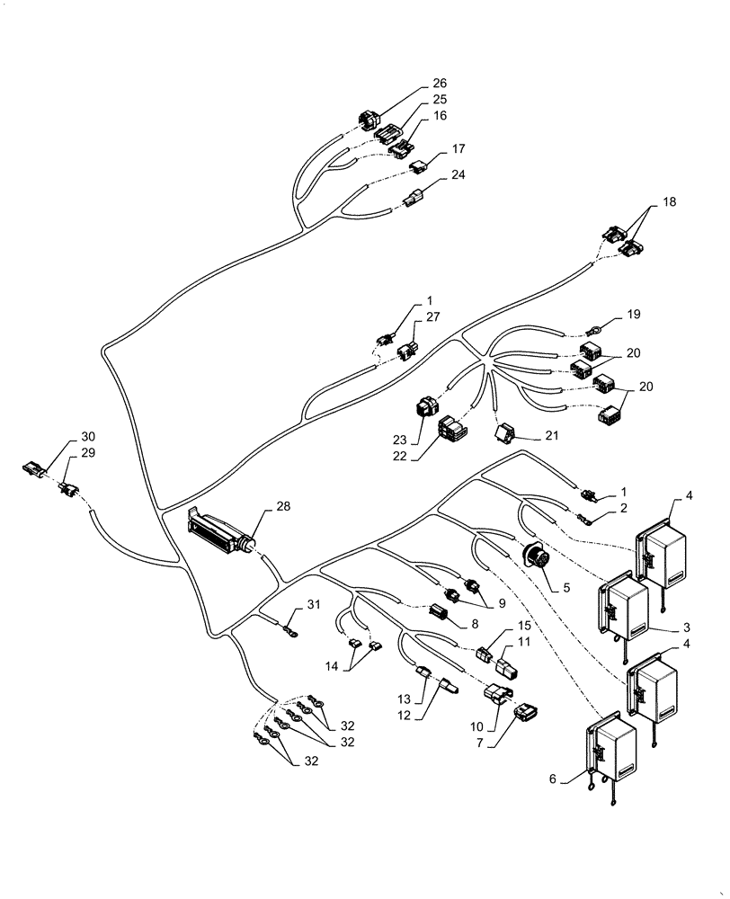 Схема запчастей Case 821F - (55.510.AF[03]) - CAB MAIN WIRE HARNESS ASSEMBLY (55) - ELECTRICAL SYSTEMS