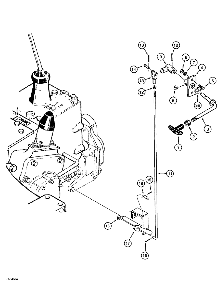 Схема запчастей Case 585E - (6-30) - REAR DRIVE AXLE CONTROL, FOUR WHEEL DRIVE MODELS (06) - POWER TRAIN