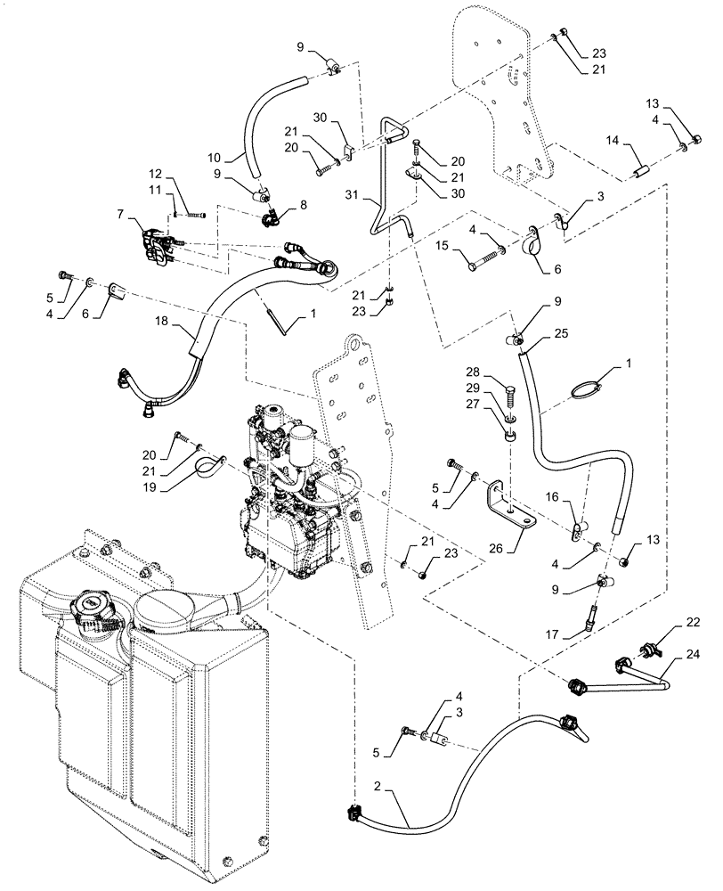 Схема запчастей Case 821F - (10.500.AG[01]) - DEF TANK AND LINES INSTALLATION (10) - ENGINE