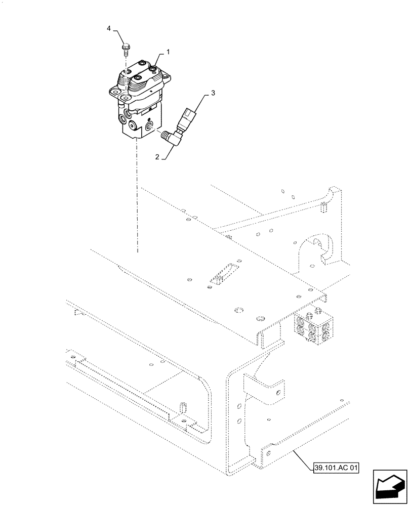 Схема запчастей Case CX55B - (35.310.AJ[02]) - PILOT VALVE (TRAVEL ALARM) (35) - HYDRAULIC SYSTEMS