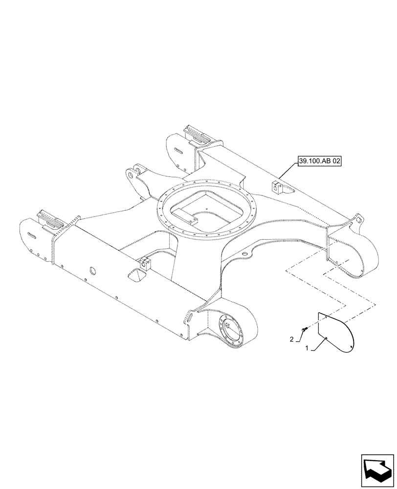 Схема запчастей Case CX55B - (39.100.AB[03]) - COVER, FRAME, LOWER (39) - FRAMES AND BALLASTING