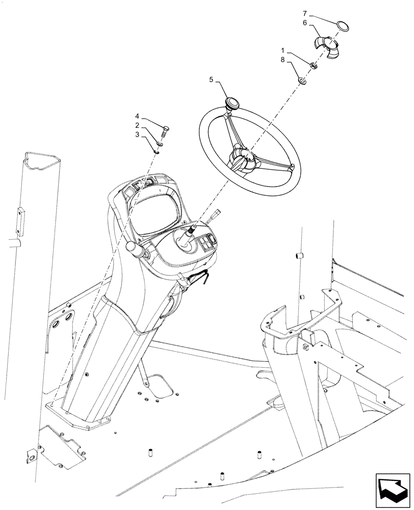 Схема запчастей Case 821F - (41.101.AA) - STEERING WHEEL INSTALLATION (41) - STEERING