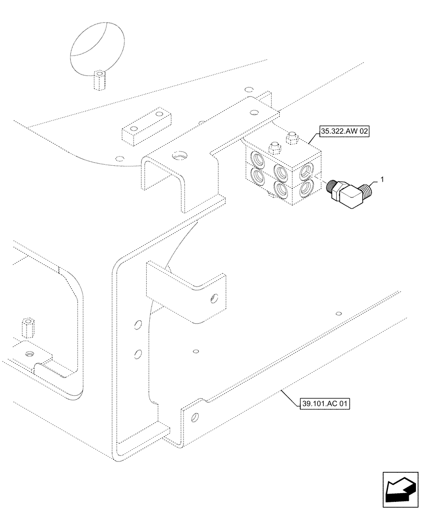 Схема запчастей Case CX55B - (35.310.AE[05]) - CONTROL, LINES, BLOCK, NIBBLER & BREAKER OR ROTARY, CANOPY (35) - HYDRAULIC SYSTEMS