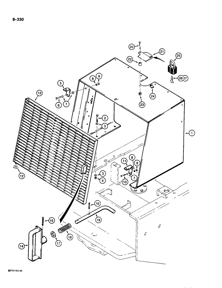 Схема запчастей Case W36 - (9-330) - GRILLE AND RADIATOR GUARD (09) - CHASSIS/ATTACHMENTS