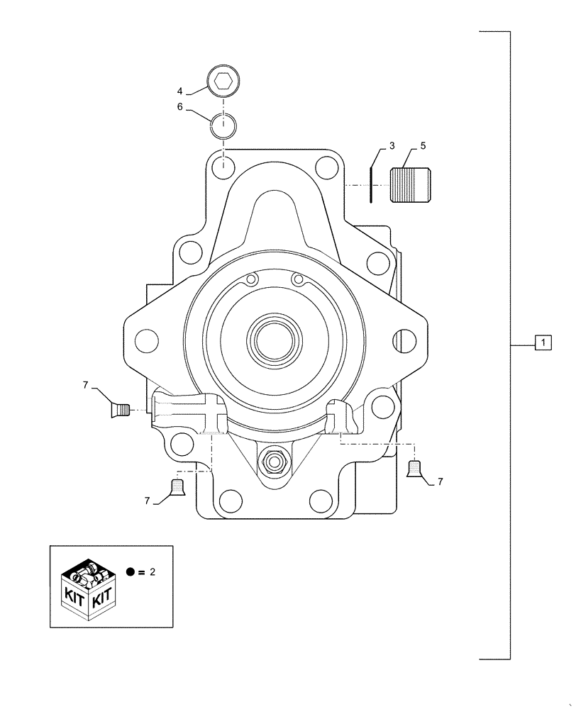 Схема запчастей Case CX55B - (35.106.AD[01]) - HYDRAULIC PUMP, ASSY, CAB (35) - HYDRAULIC SYSTEMS