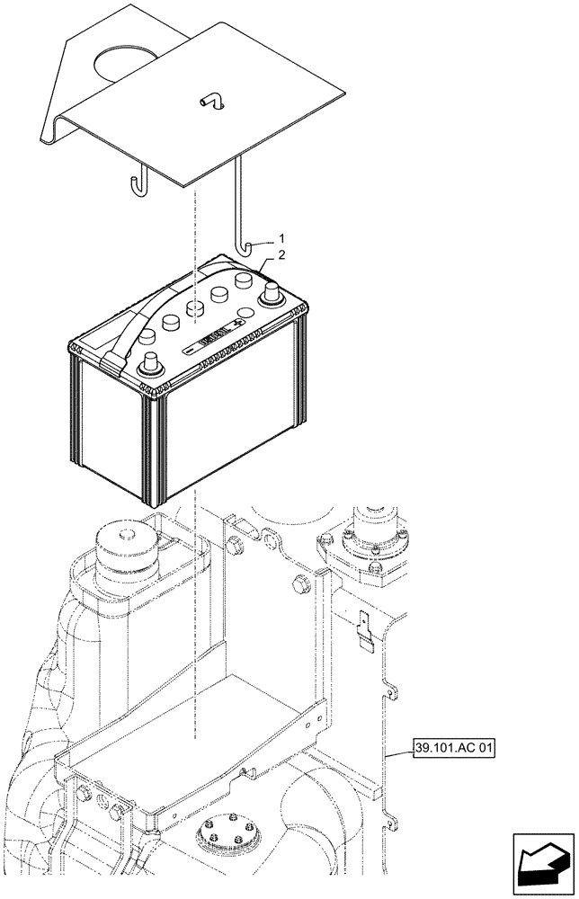 Схема запчастей Case CX55B - (55.302.AG[01]) - BATTERY ASSY (55) - ELECTRICAL SYSTEMS