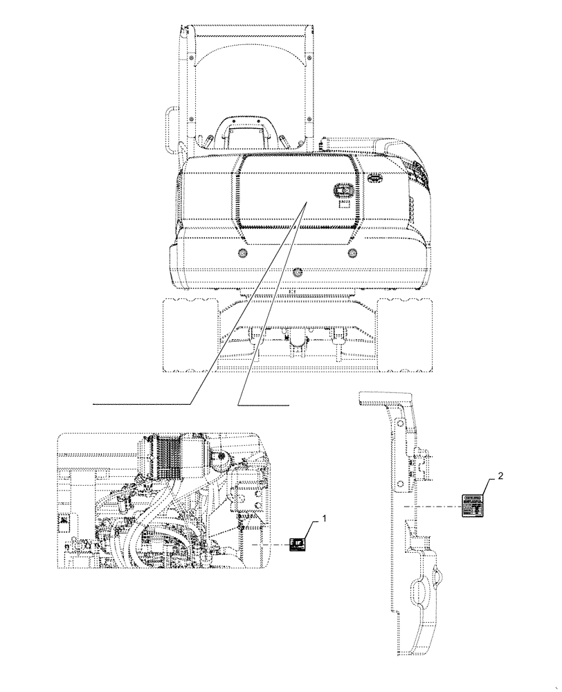 Схема запчастей Case CX55B - (90.108.AC[14]) - DECAL (90) - PLATFORM, CAB, BODYWORK AND DECALS