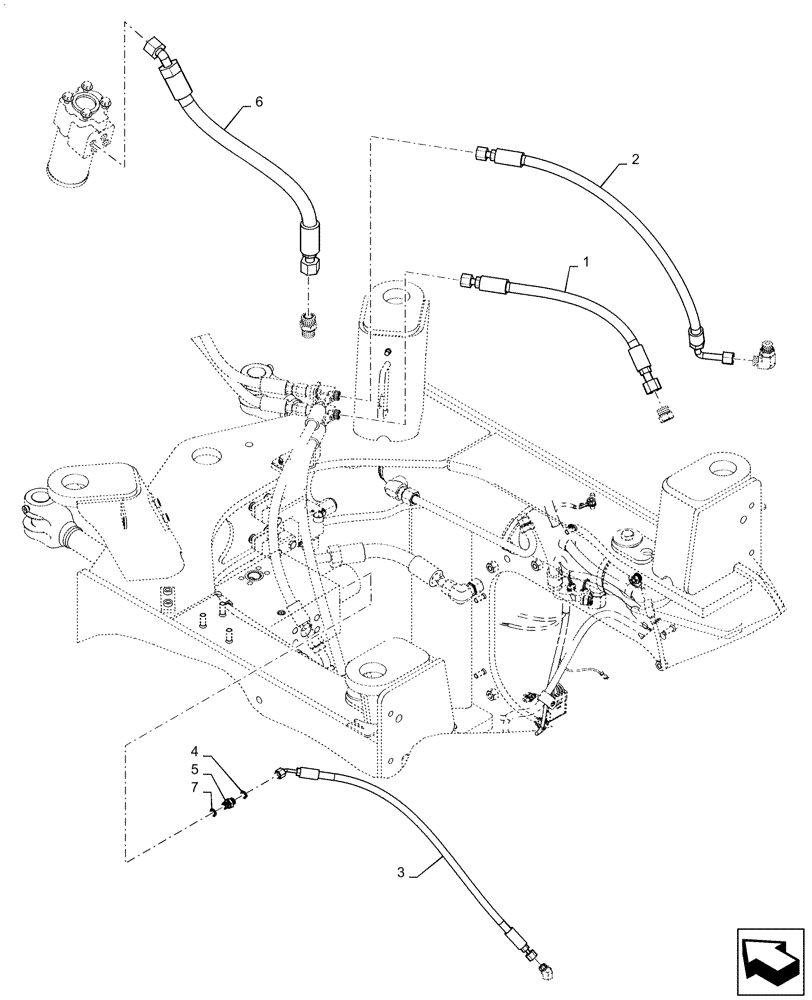 Схема запчастей Case 821F - (41.200.AT[04]) - STANDARD STEERING NO JOYSTICK WITH AUXILIARY STEERING (41) - STEERING