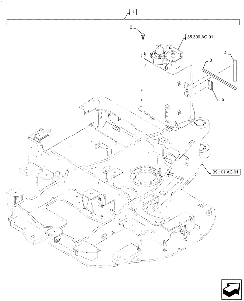 Схема запчастей Case CX55B - (35.300.AQ[02]) - HYDRAULIC OIL RESERVOIR (35) - HYDRAULIC SYSTEMS