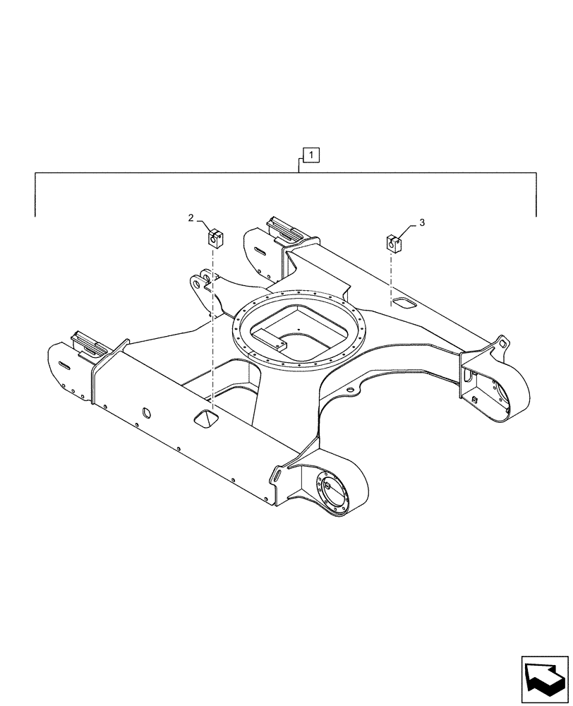 Схема запчастей Case CX55B - (39.100.AB[01]) - FRAME ASSY, LOWER, DOZER (39) - FRAMES AND BALLASTING