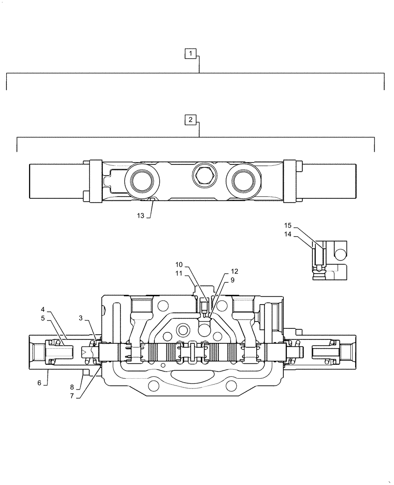 Схема запчастей Case CX55B - (35.310.AA[07]) - CONTROL VALVE SECTION, DOZER (35) - HYDRAULIC SYSTEMS