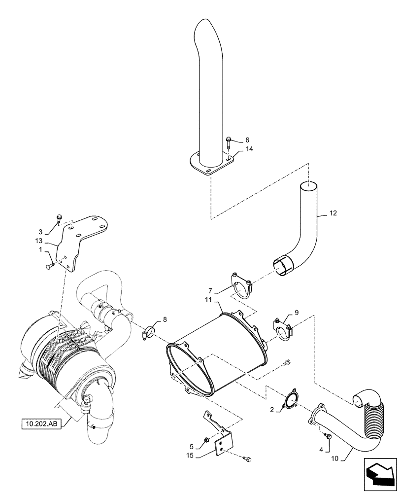 Схема запчастей Case TR270 - (10.202.AD) - AIR FILTER, LINES, ELECTRONIC CONTROLS (10) - ENGINE