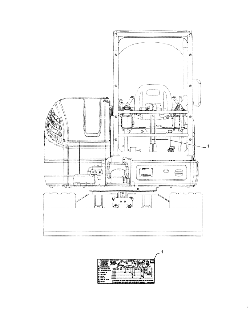 Схема запчастей Case CX55B - (90.108.AC[03]) - DECAL, LUBRICATION SYSTEM (90) - PLATFORM, CAB, BODYWORK AND DECALS