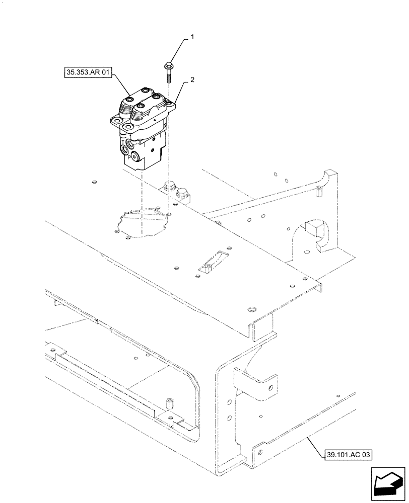 Схема запчастей Case CX55B - (35.353.AR[01]) - PILOT VALVE (35) - HYDRAULIC SYSTEMS