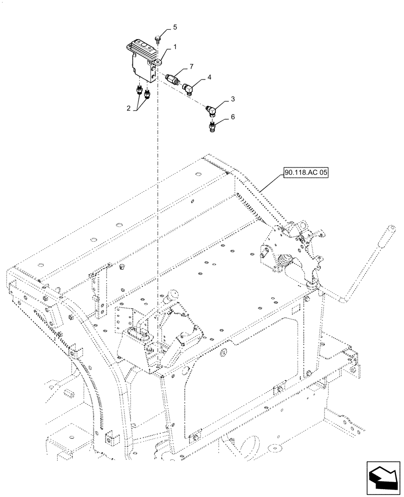 Схема запчастей Case CX55B - (35.355.AH[03]) - PILOT VALVE INSTALL (DOZER) (35) - HYDRAULIC SYSTEMS