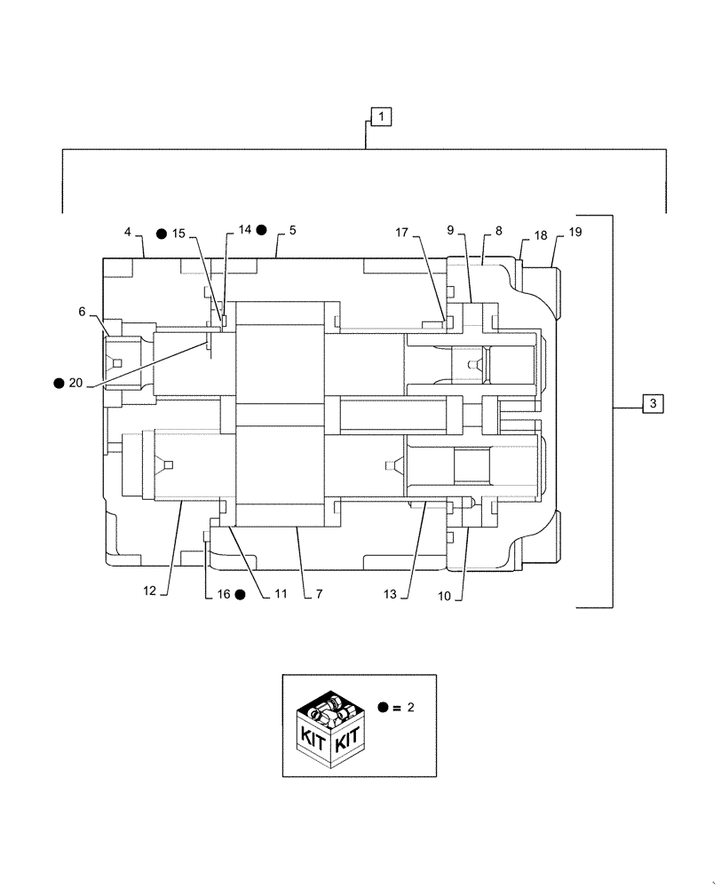 Схема запчастей Case CX55B - (35.106.AD[04]) - HYDRAULIC PUMP, ASSY, CAB (35) - HYDRAULIC SYSTEMS