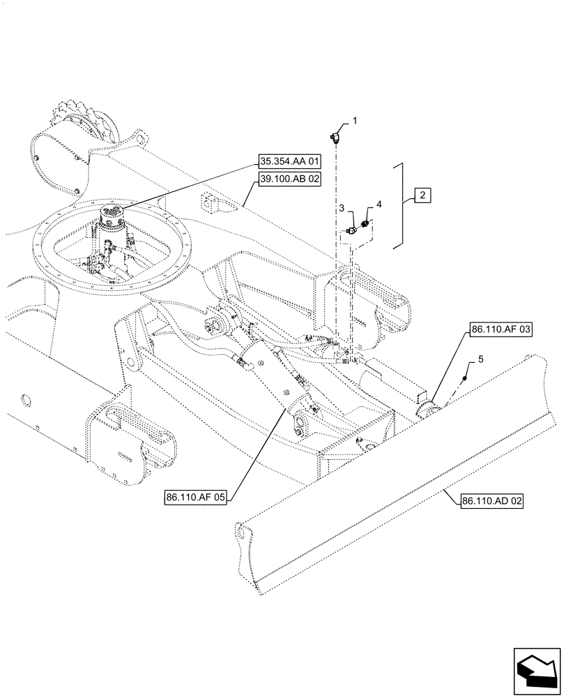 Схема запчастей Case CX55B - (35.736.AA[02]) - HYD LINES, CYLINDER (ANGLE) (35) - HYDRAULIC SYSTEMS