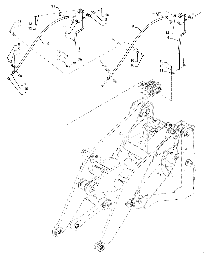 Схема запчастей Case 921F - (35.359.AE) - ACCESSORY LINE INSTALLATION, Z-BAR (35) - HYDRAULIC SYSTEMS