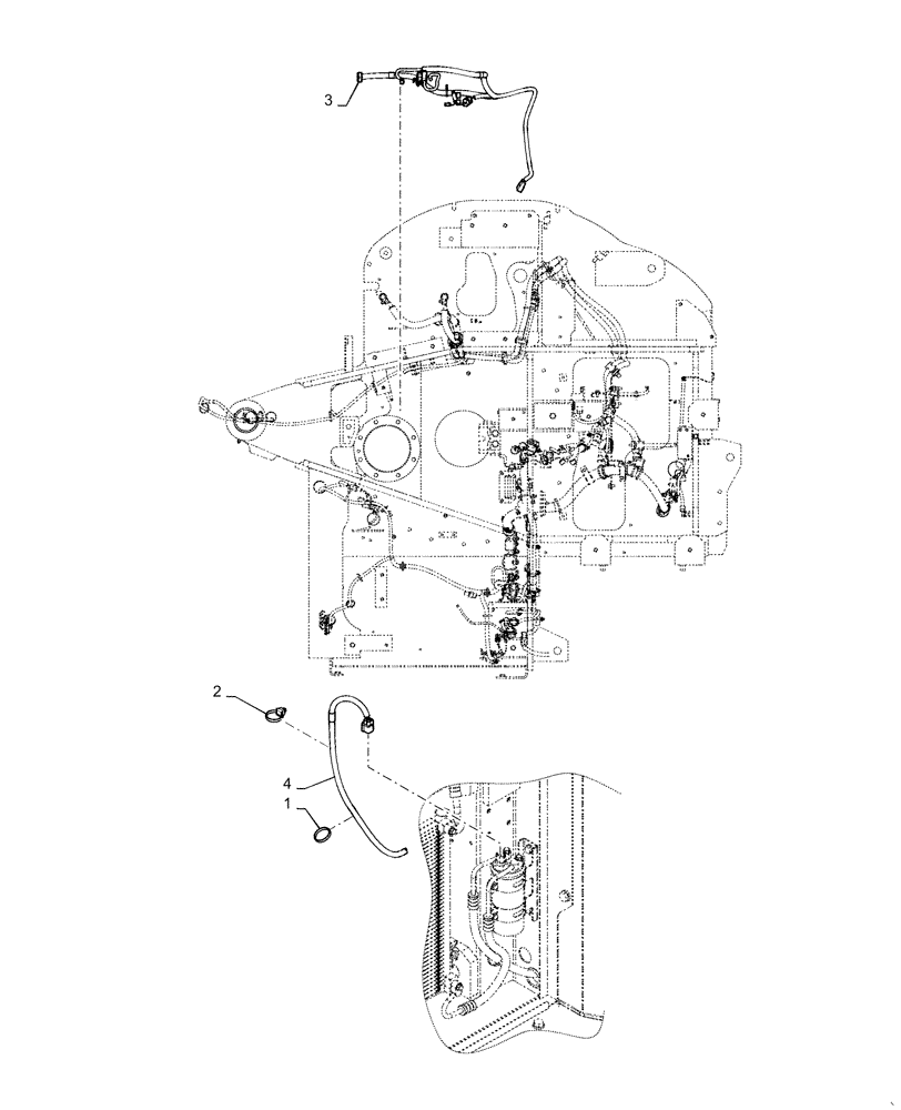 Схема запчастей Case CX55B - (55.050.AF[01]) - HARNESS, ASSY, UPPER, AIR CONDITIONING (55) - ELECTRICAL SYSTEMS