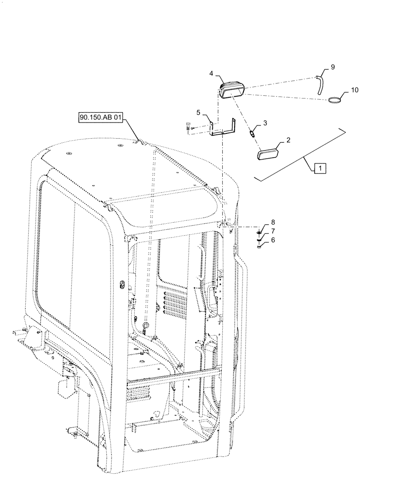 Схема запчастей Case CX55B - (55.404.BS[02]) - LIGHT, CAB (55) - ELECTRICAL SYSTEMS