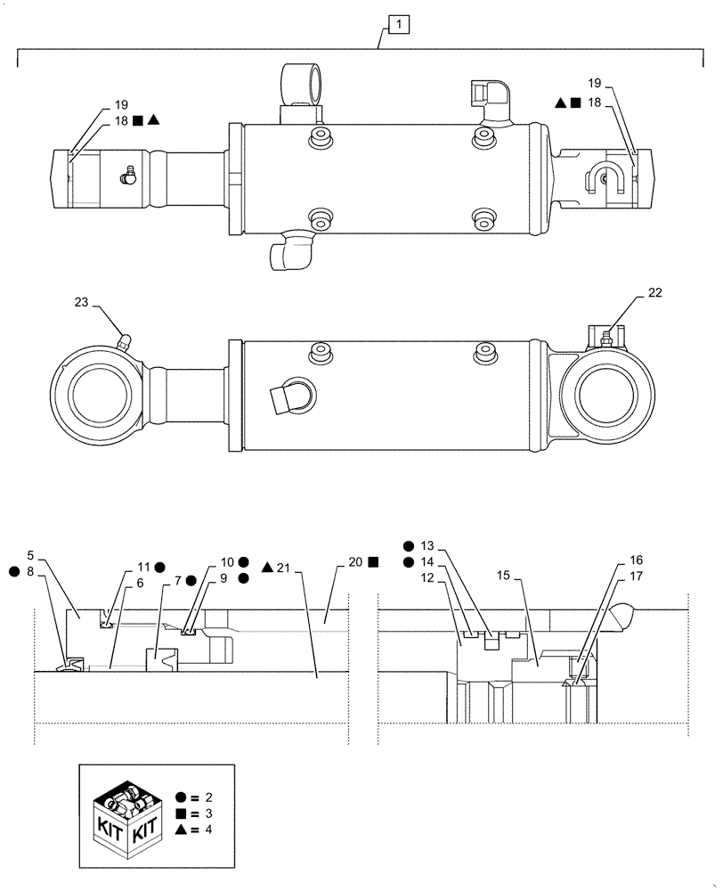 Схема запчастей Case CX55B - (86.110.AF[06]) - CYLINDER, DOZER (86) - DOZER