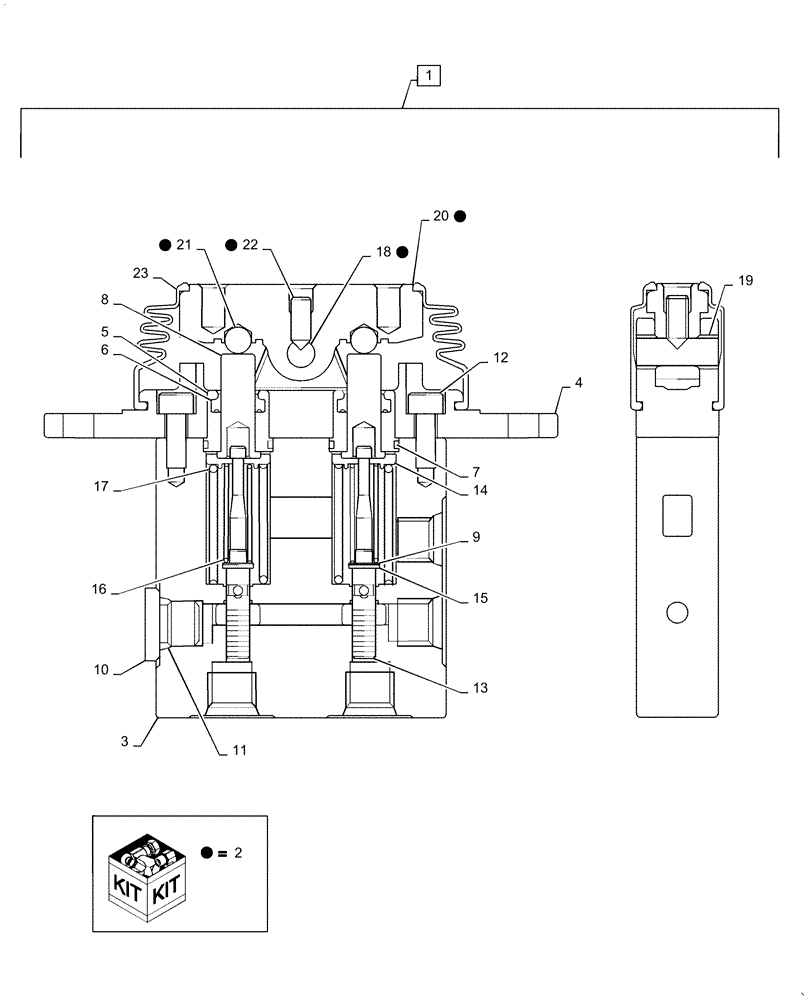 Схема запчастей Case CX55B - (35.355.AH[04]) - PILOT VALVE, ASSY (35) - HYDRAULIC SYSTEMS