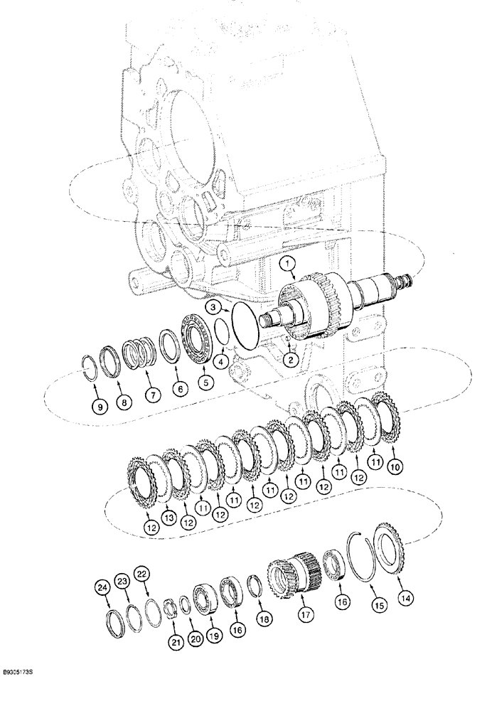 Схема запчастей Case 921 - (6-046) - TRANSMISSION ASSEMBLY 114363A1, FOURTH GEAR AND CLUTCH (06) - POWER TRAIN