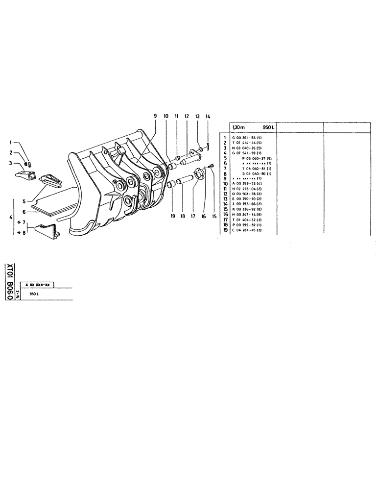 Схема запчастей Case 115CL - (153) - 1.30M 950L 