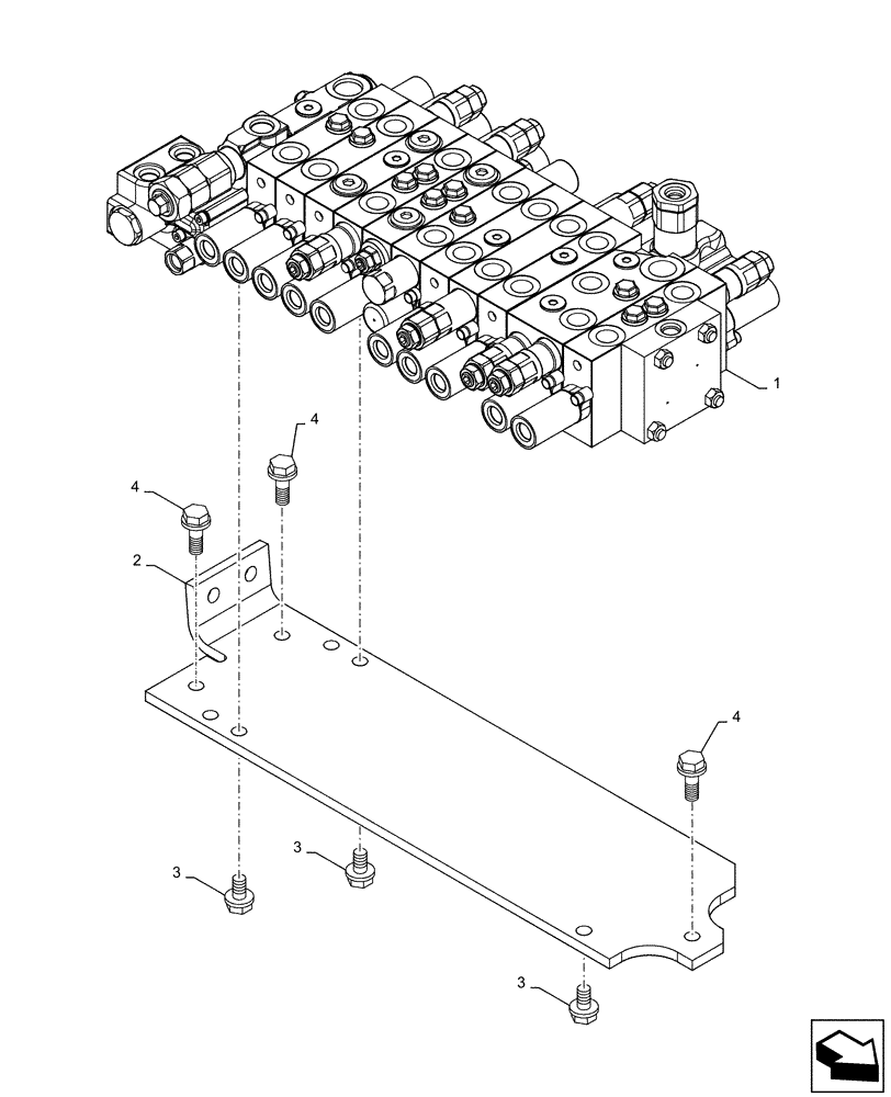 Схема запчастей Case CX55B - (35.310.AA[09]) - CONTROL VALVE INSTALL, (ROTARY/ANGLE DOZER) (35) - HYDRAULIC SYSTEMS