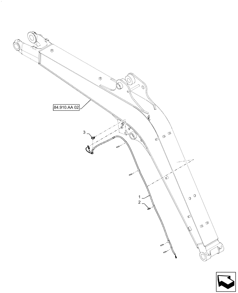 Схема запчастей Case CX55B - (55.515.AH[01]) - HARNESS ASSY BOOM (55) - ELECTRICAL SYSTEMS