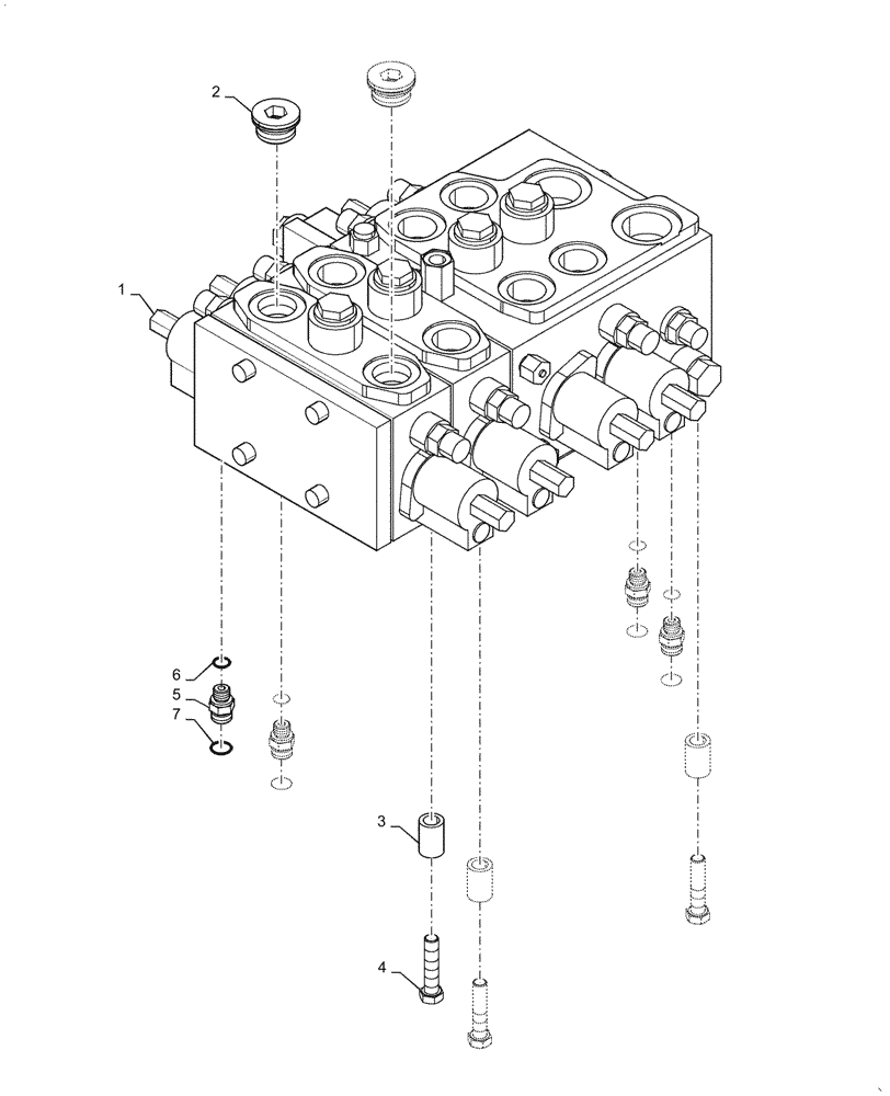 Схема запчастей Case 821F - (35.359.AJ[01]) - FOUR SPOOL VALVE INSTALLATION (35) - HYDRAULIC SYSTEMS