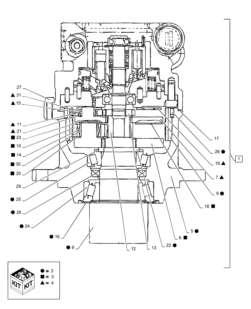 Схема запчастей Case CX55B - (35.352.AL[02]) - SWING REDUCTION UNIT, ASSY (35) - HYDRAULIC SYSTEMS