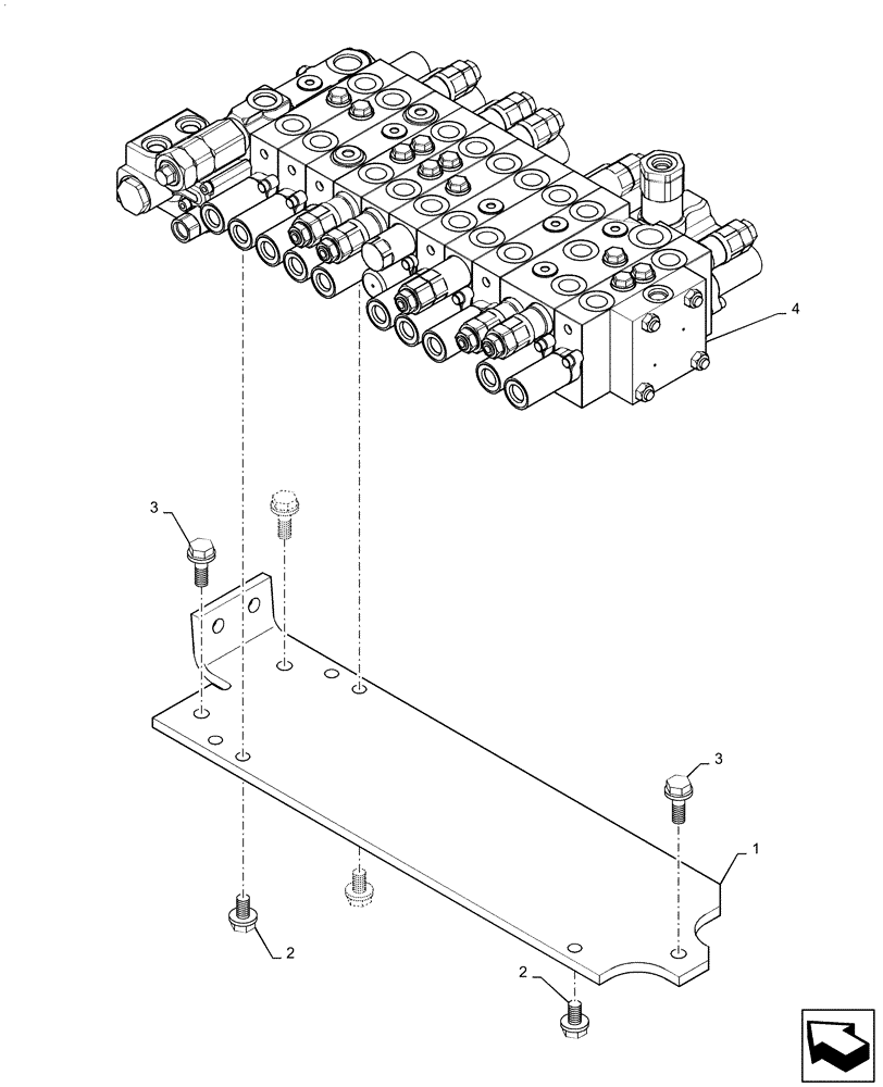 Схема запчастей Case CX55B - (35.310.AA[01]) - CONTROL VALVE INSTALL, NIBBLER & BREAKER (35) - HYDRAULIC SYSTEMS