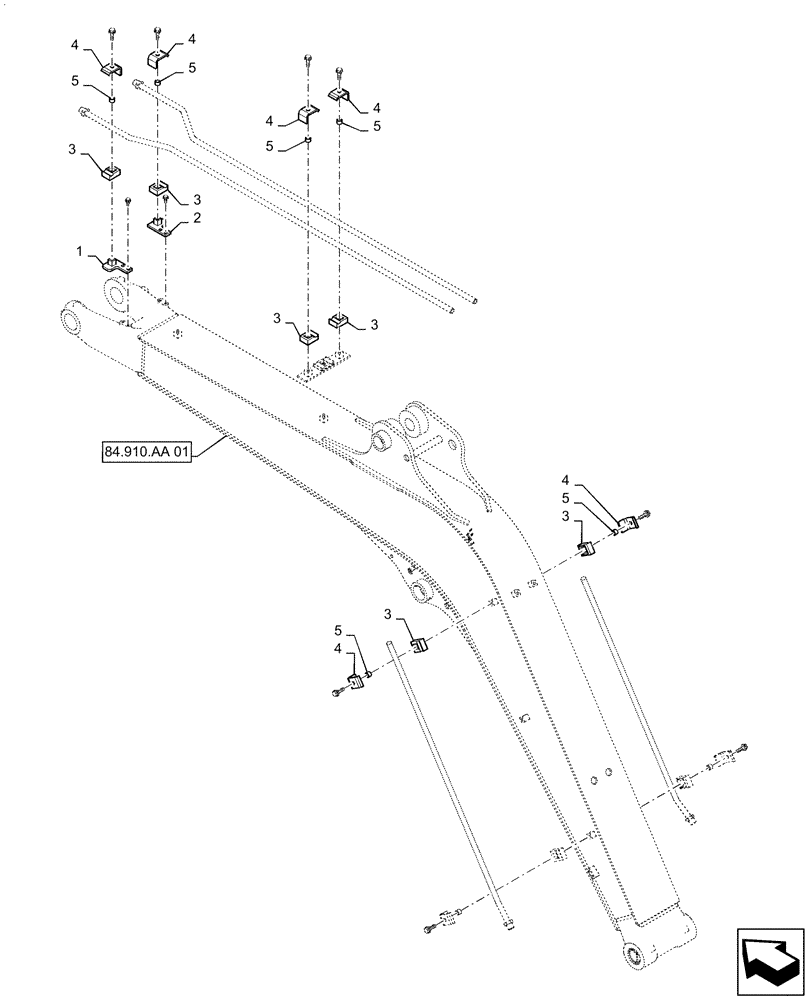 Схема запчастей Case CX55B - (35.736.AC[04]) - HYD. LINE, BOOM, NIBBLER & BREAKER (35) - HYDRAULIC SYSTEMS