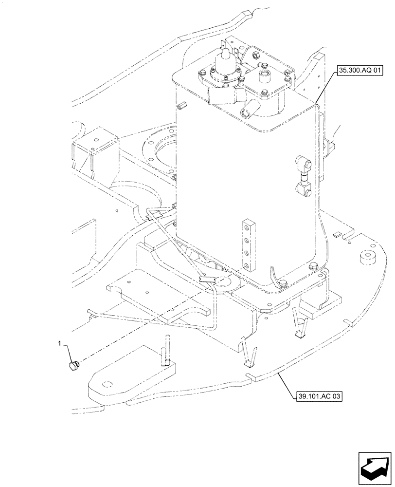 Схема запчастей Case CX55B - (35.100.AB[04]) - CONTROL, LINES, MAIN, NIBBLER & BREAKER (HCP) OR ROTARY (35) - HYDRAULIC SYSTEMS