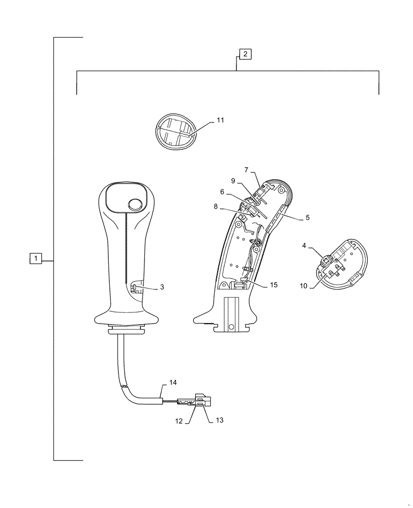 Схема запчастей Case CX55B - (35.355.AK[05]) - GRIP ASSY (1 SWITCH) (35) - HYDRAULIC SYSTEMS