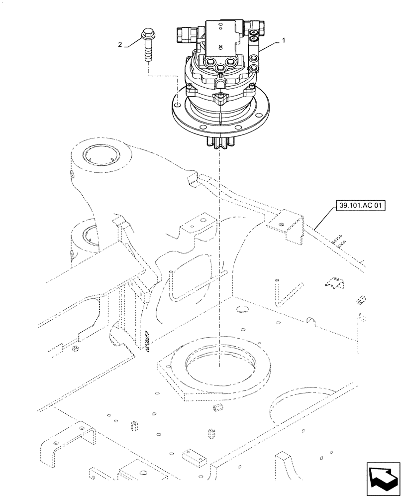 Схема запчастей Case CX55B - (35.352.AL[01]) - SWING REDUCTION UNIT, MOUNTING (35) - HYDRAULIC SYSTEMS