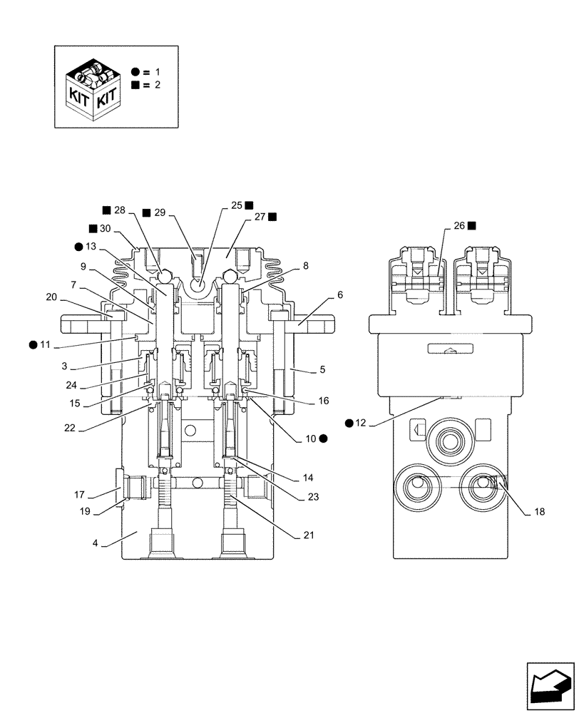 Схема запчастей Case CX36B - (01-064[04]) - CONTROL LINES, PROPEL (NIBBLER AND BREAKER, TRAVEL ALARM) - SN PX15-22269 (35) - HYDRAULIC SYSTEMS