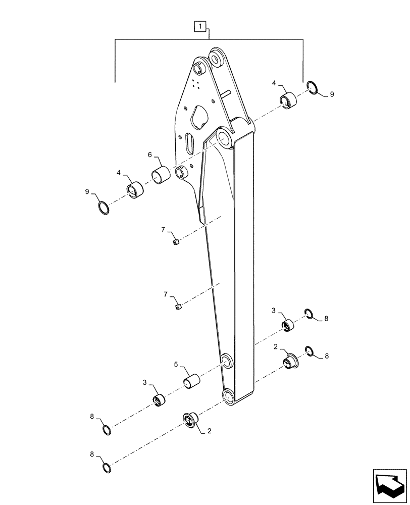 Схема запчастей Case CX55B - (84.912.AA[01]) - ARM 1.685M (84) - BOOMS, DIPPERS & BUCKETS