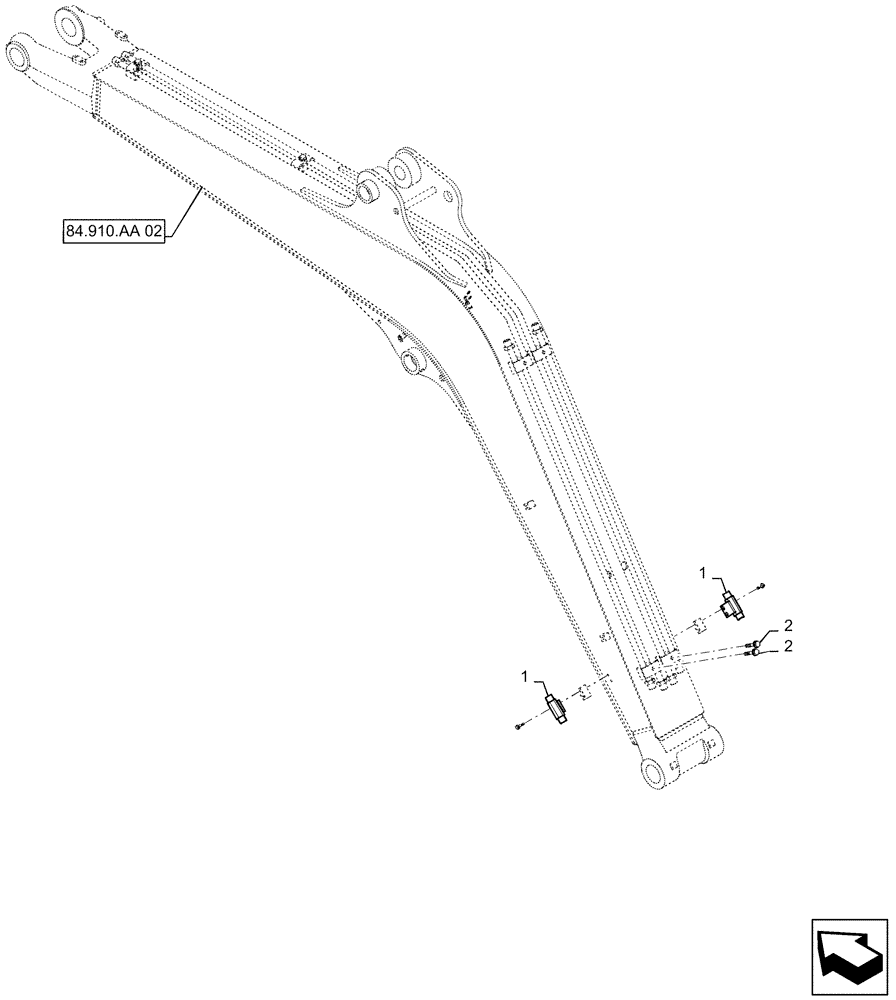 Схема запчастей Case CX55B - (35.736.AC[03]) - HYD. LINE, BOOM, NIBBLER & BREAKER OR ROTARY (35) - HYDRAULIC SYSTEMS