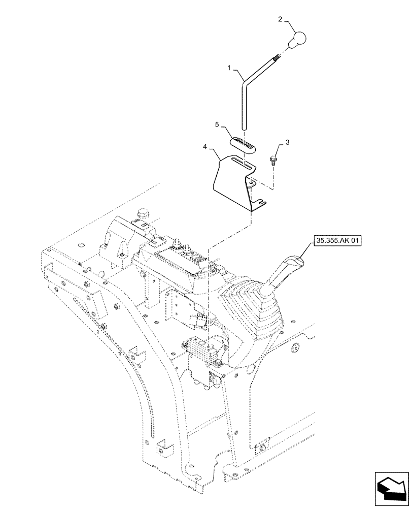 Схема запчастей Case CX55B - (35.359.AB[01]) - CONTROL LEVER, DOZER (35) - HYDRAULIC SYSTEMS