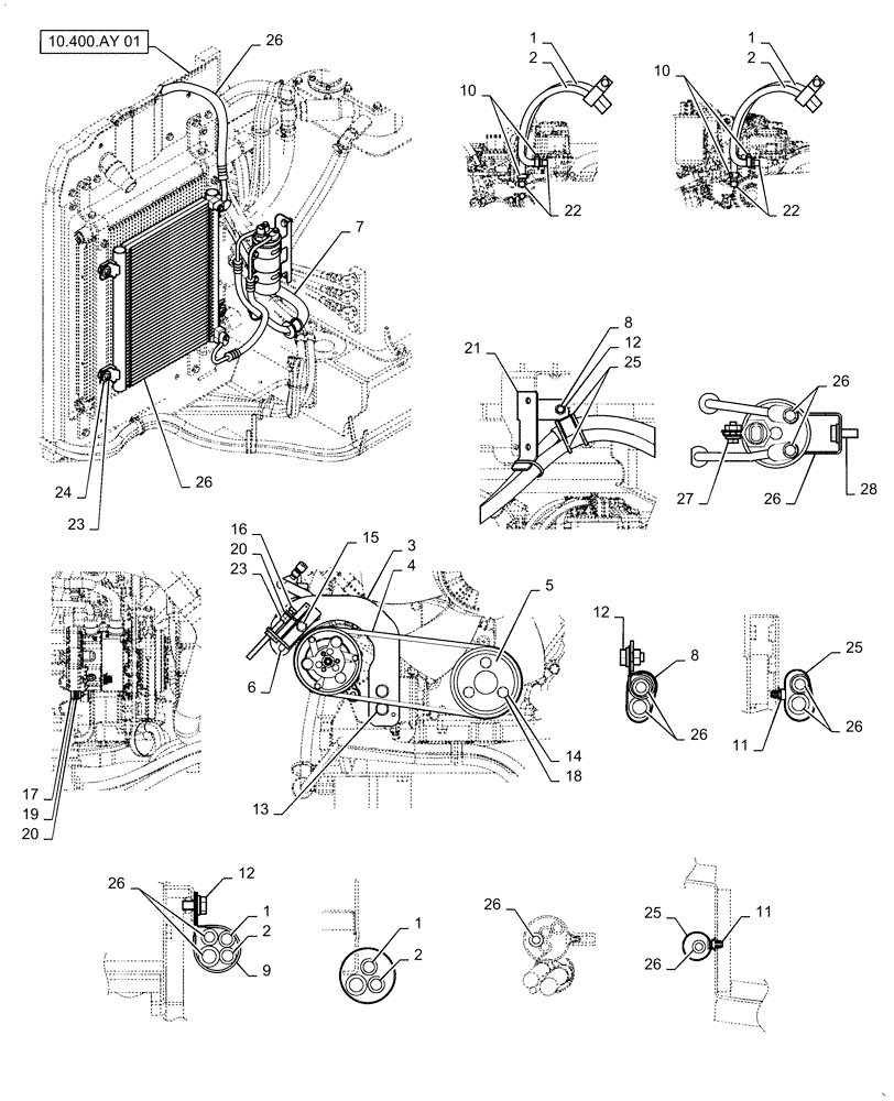 Схема запчастей Case CX55B - (50.200.AA[02]) - AIR CONDITIONING, MOUNTING (50) - CAB CLIMATE CONTROL