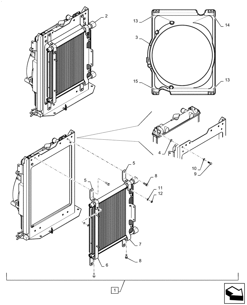 Схема запчастей Case CX55B - (10.400.BF[01]) - RADIATOR, ASSY (10) - ENGINE