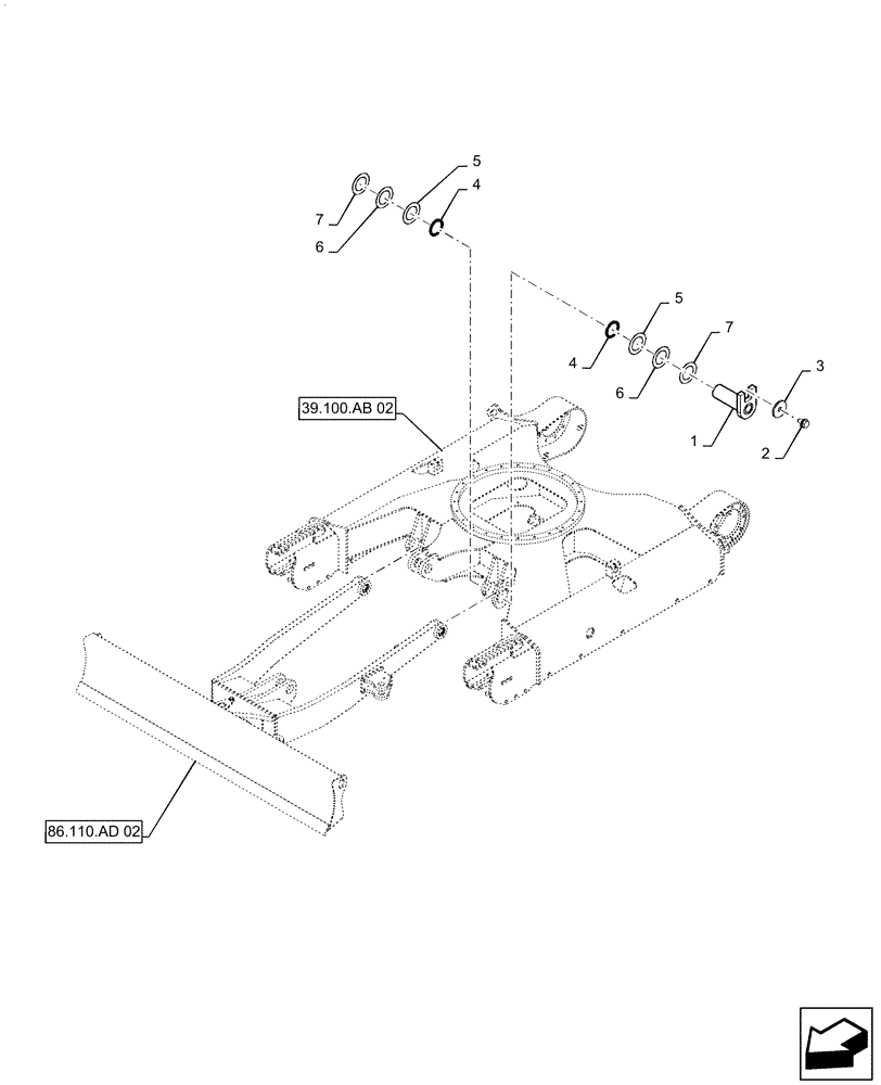 Схема запчастей Case CX55B - (86.110.AD[06]) - DOZER BLADE INSTALL (ANGLE DOZER) (86) - DOZER