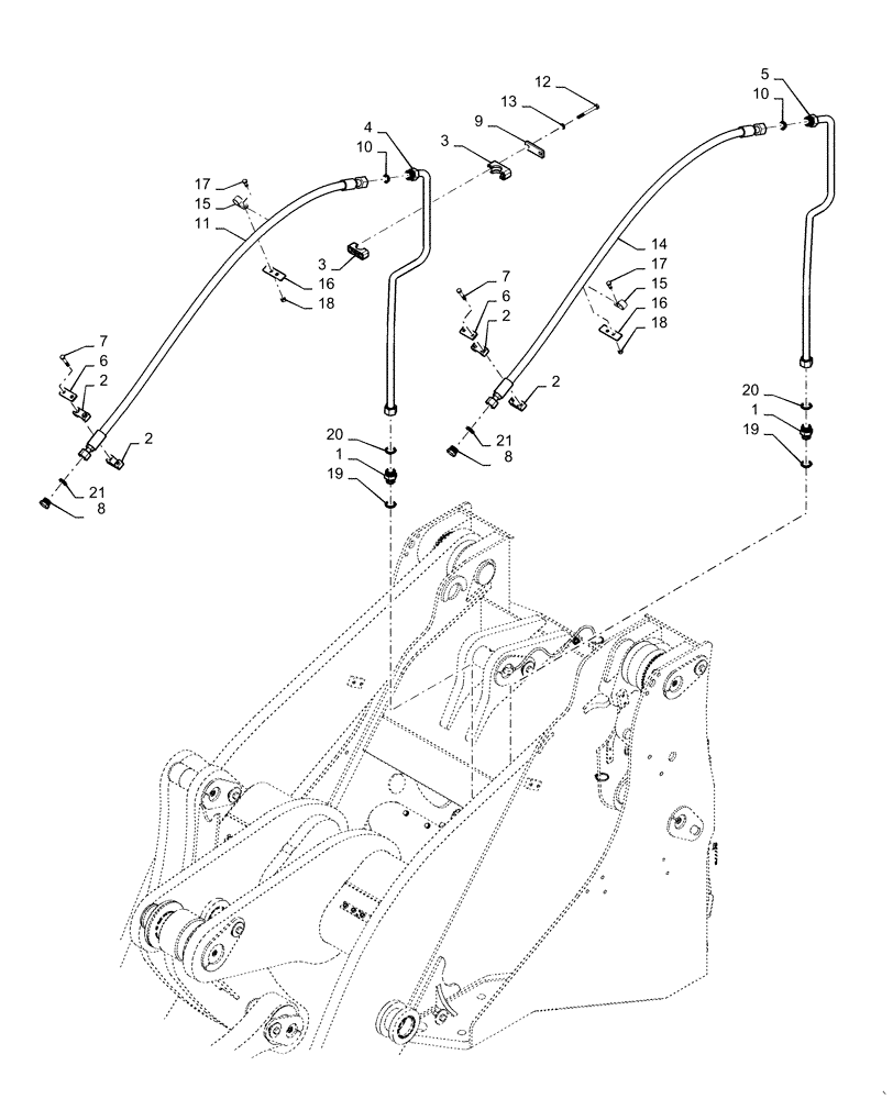 Схема запчастей Case 821F - (35.359.AE) - ACCESSORY LINE INSTALLATION Z-BAR (35) - HYDRAULIC SYSTEMS