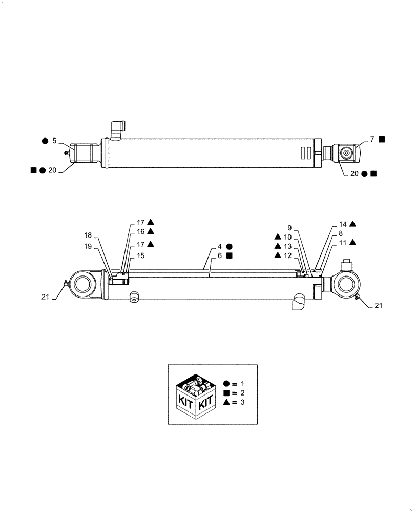 Схема запчастей Case CX36B - (03-005[06]) - CYLINDER ASSY, (BUCKET) - SN PX15-21158 - 22322 (35) - HYDRAULIC SYSTEMS