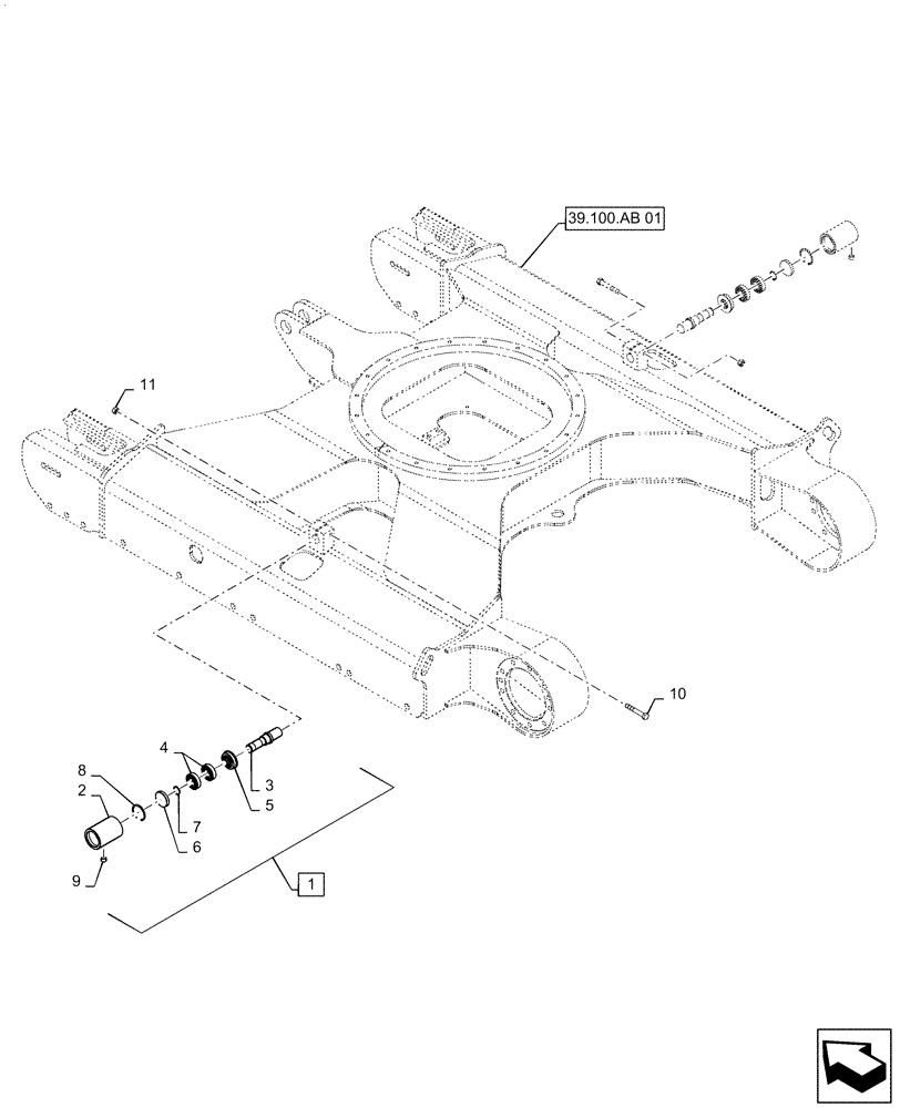 Схема запчастей Case CX55B - (48.138.AB[02]) - ROLLER ASSY UPPER (48) - TRACKS & TRACK SUSPENSION