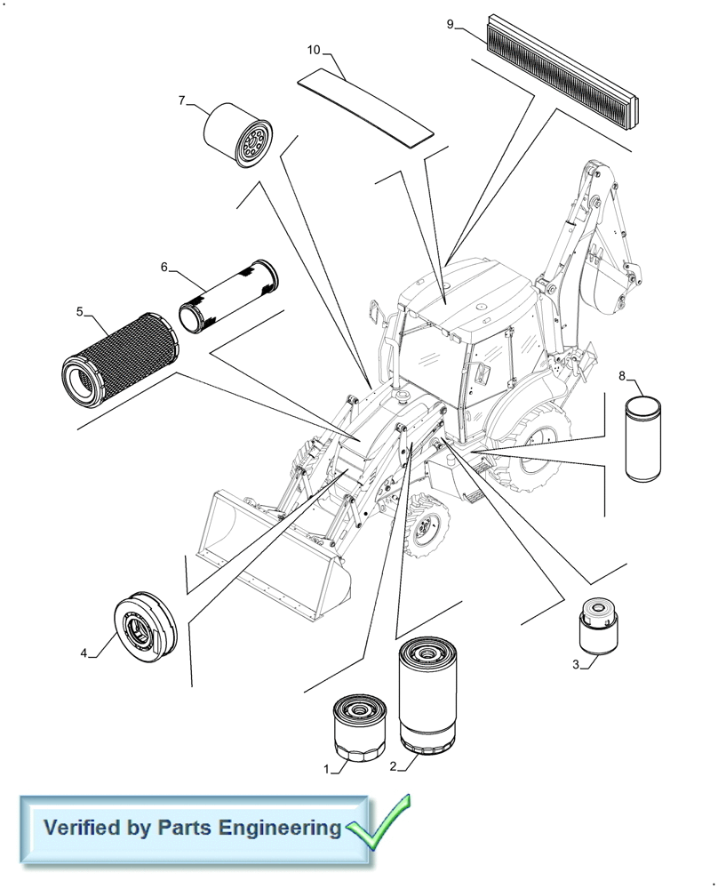 Схема запчастей Case 580SN - (05.100.03) - FILTERS & CAPACITIES (05) - SERVICE & MAINTENANCE